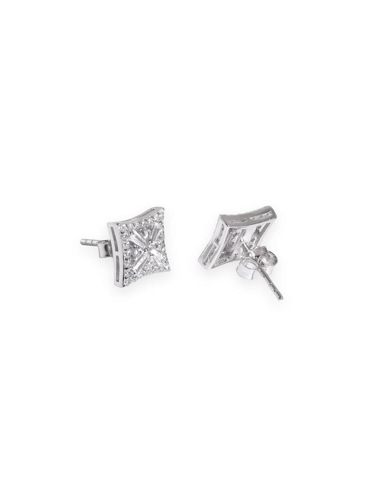 AD Silver Stud Earrings, Illuminating with Captivating Brilliance Earrings