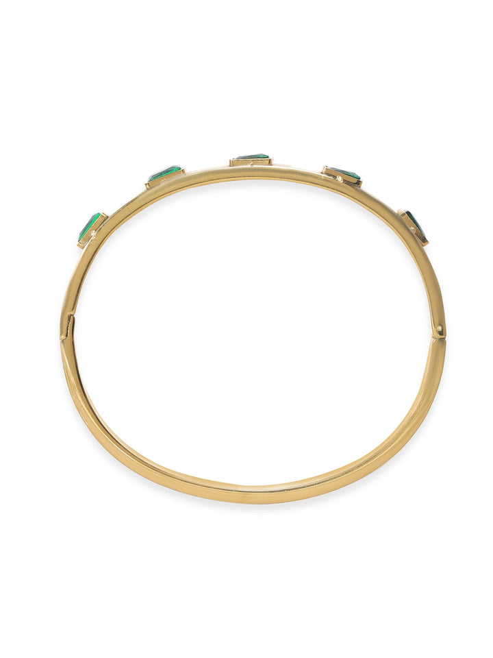 Gold plated Green Zirconia Studded Bracelet Bangles & Bracelets