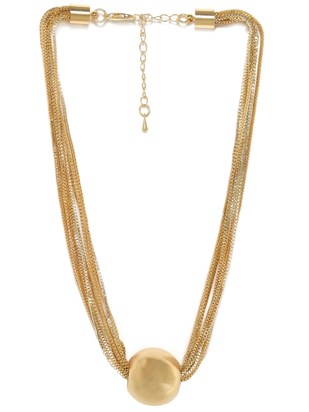 Gold plated multilayered Box chain Ball Charm statement Necklace Necklaces, Necklace Sets, Chains &amp; Mangalsutra