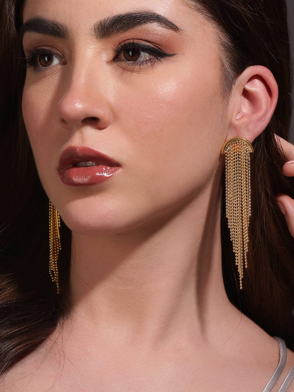 Golden Whispers: Western Gold Tone Drop Stainless Steel Earrings Earrings
