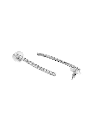 Rhodium plated brilliant cut diamond zirconia Luxury Tennis Necklace set Jewellery Sets