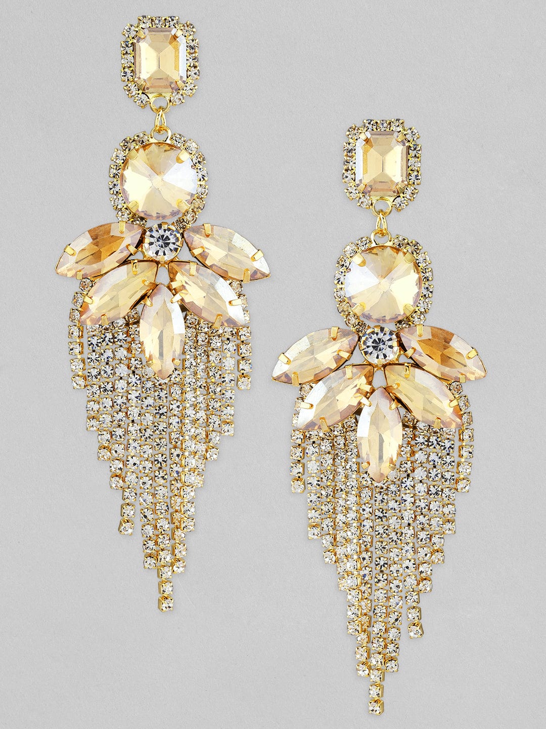 Rubans 18K Gold plated Crystal studded Statement Dangler Earrings Earrings