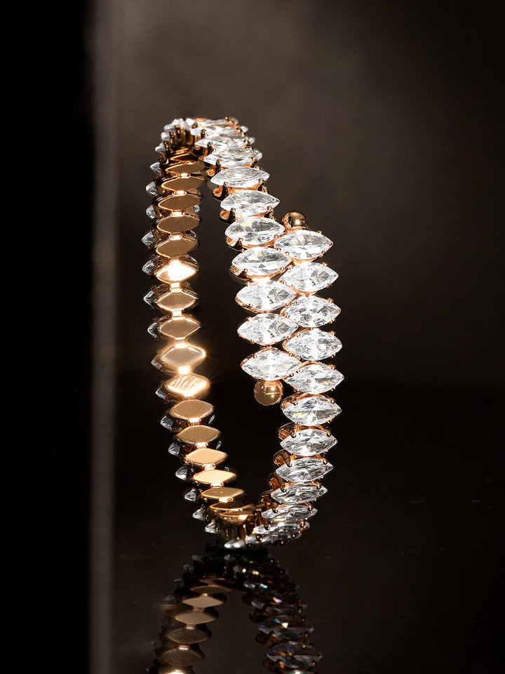 Rubans 18K Gold plated Korean Crystal studded Adjustable bracelet Bangles & Bracelets