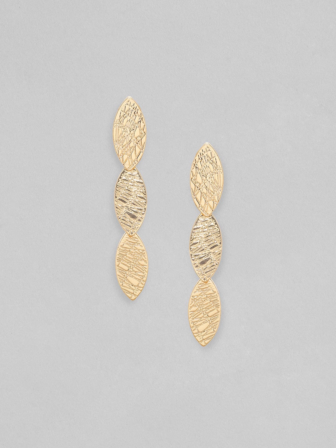 Rubans 18K Gold plated Textured dangle earrings Earrings