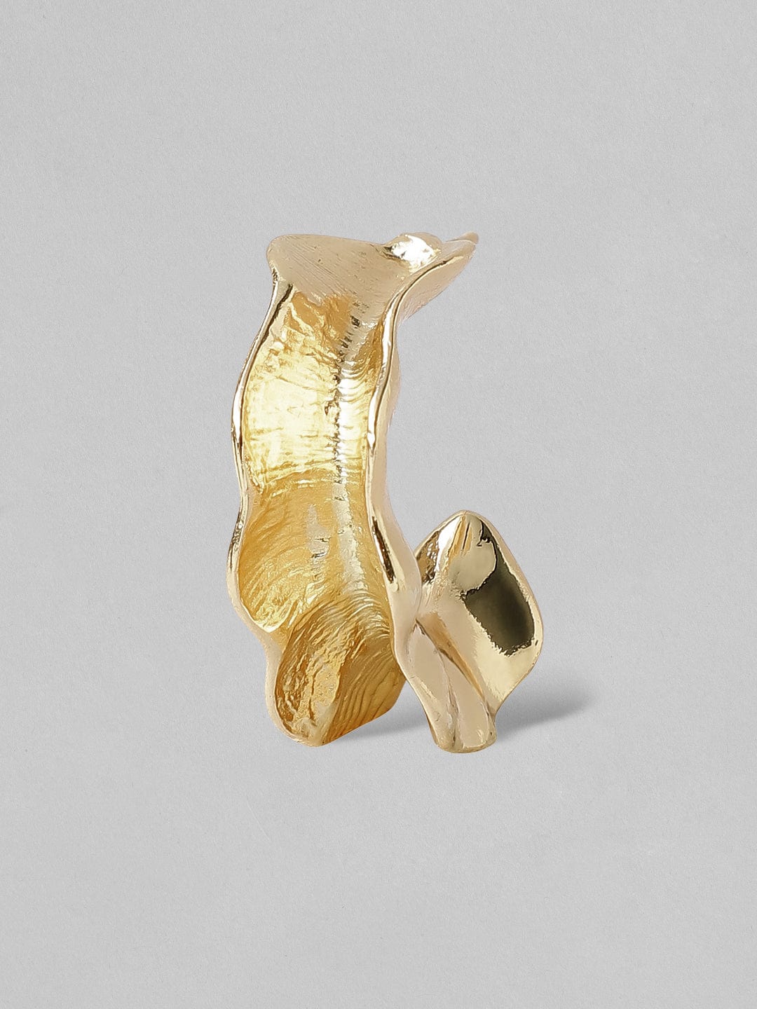 Rubans 18K Gold plated textured organic hoop earring Earrings