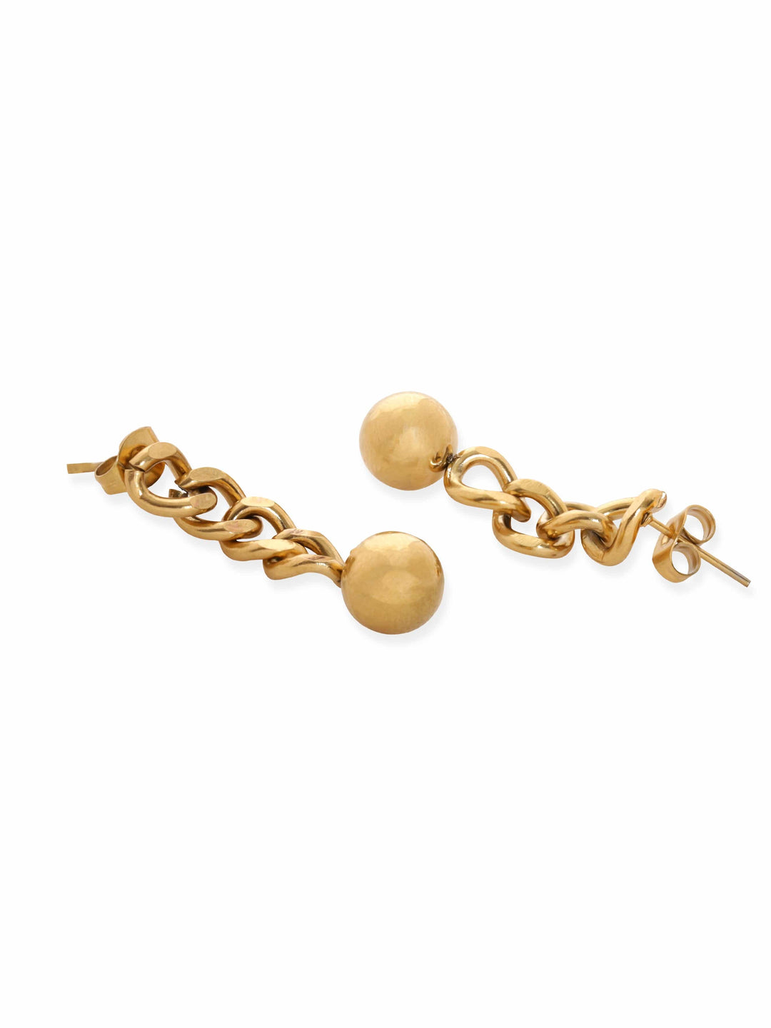 Rubans 18K Gold Toned Cuban Link Chain Dangle Earrings Earrings