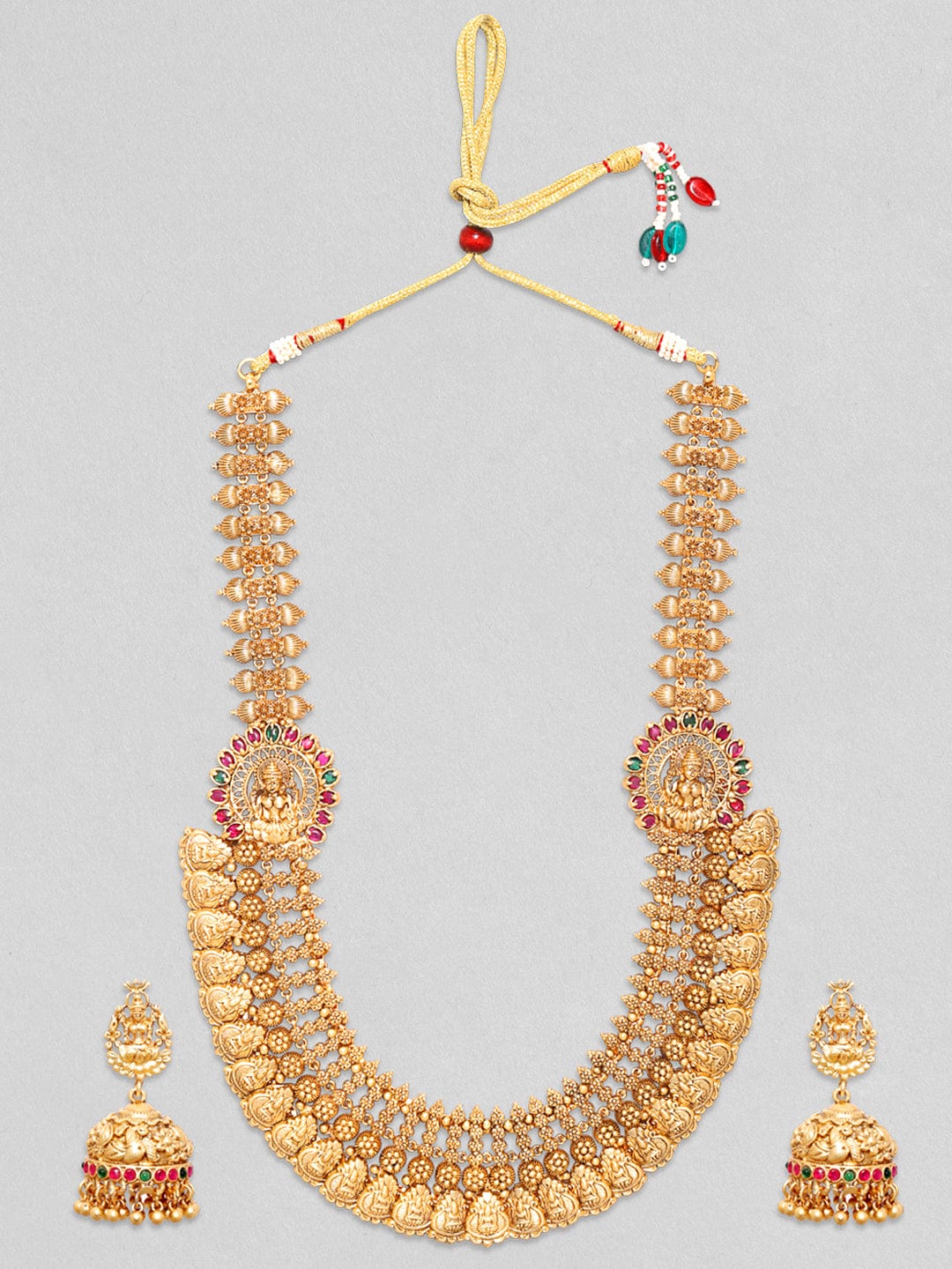 Rubans 22k Gold Plated Temple Jewellery Set Necklace Set