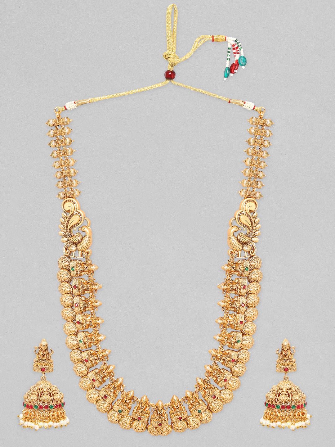 Rubans 22K Gold Plated Temple Jewellery Set Necklace Set