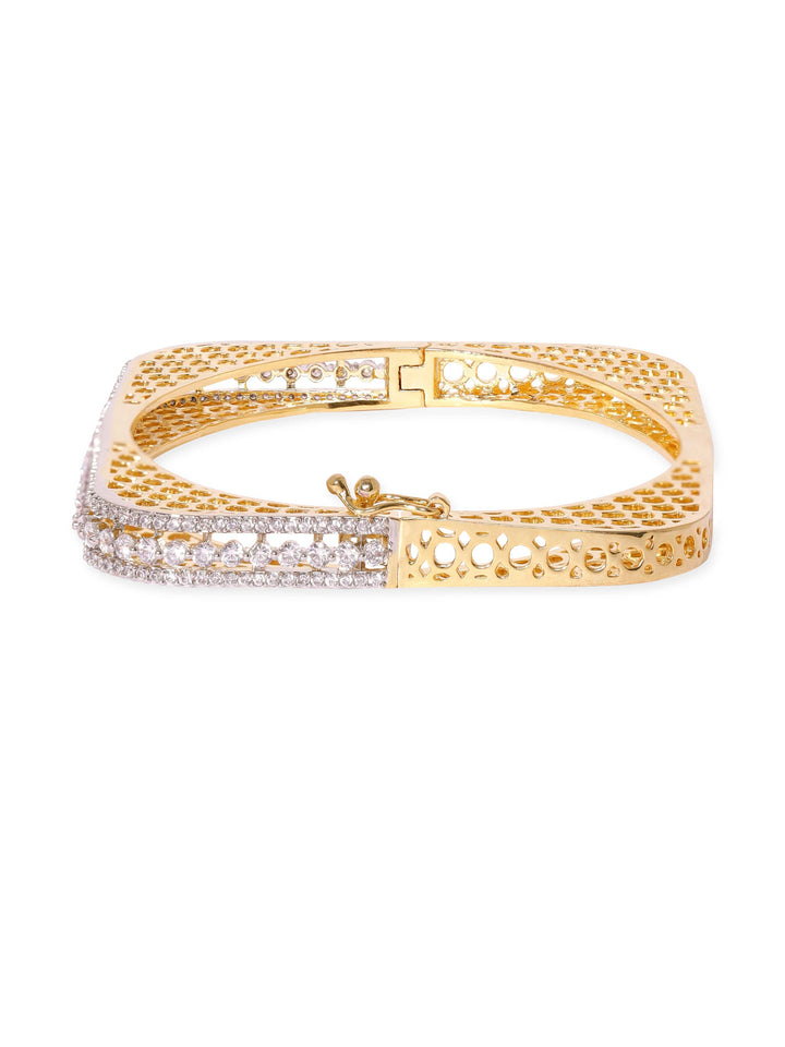 Rubans 22K Gold Plated Zirconia Studded Elegant Bracelet Bangles & Bracelets
