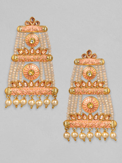 Rubans 24K Gold Plated Handcrafted Pastel Color Drop Earrings Earrings