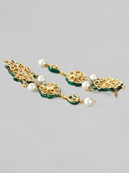 Rubans 24K Gold Plated Kundan Necklace Set With Layered Design Necklace Set