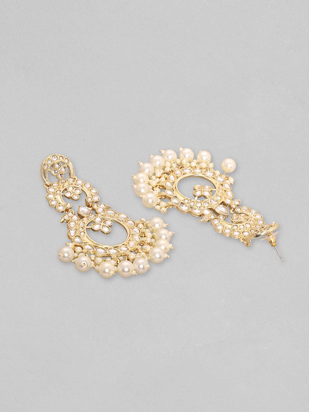 Rubans 24k Gold plated Kundan Studded Pearls Necklace,Earring & Maangtikka Set Necklace Set