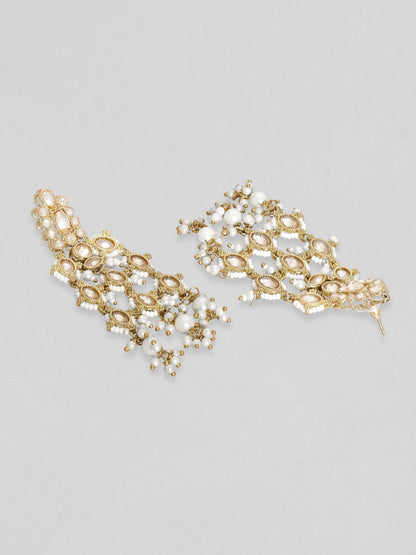Rubans 24K Gold Plated Reverse AD Pearl Beaded Kundan Studded Choker Jewellery Set Necklace Set