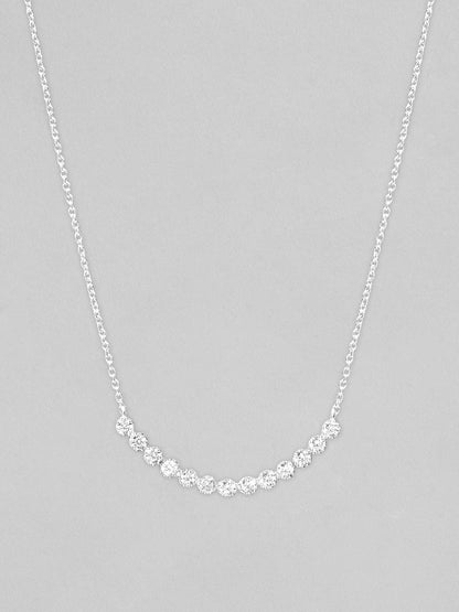 Rubans 925 Silver Celestial Curve Of Zirconia Pendant Necklace Chain &amp; Necklaces