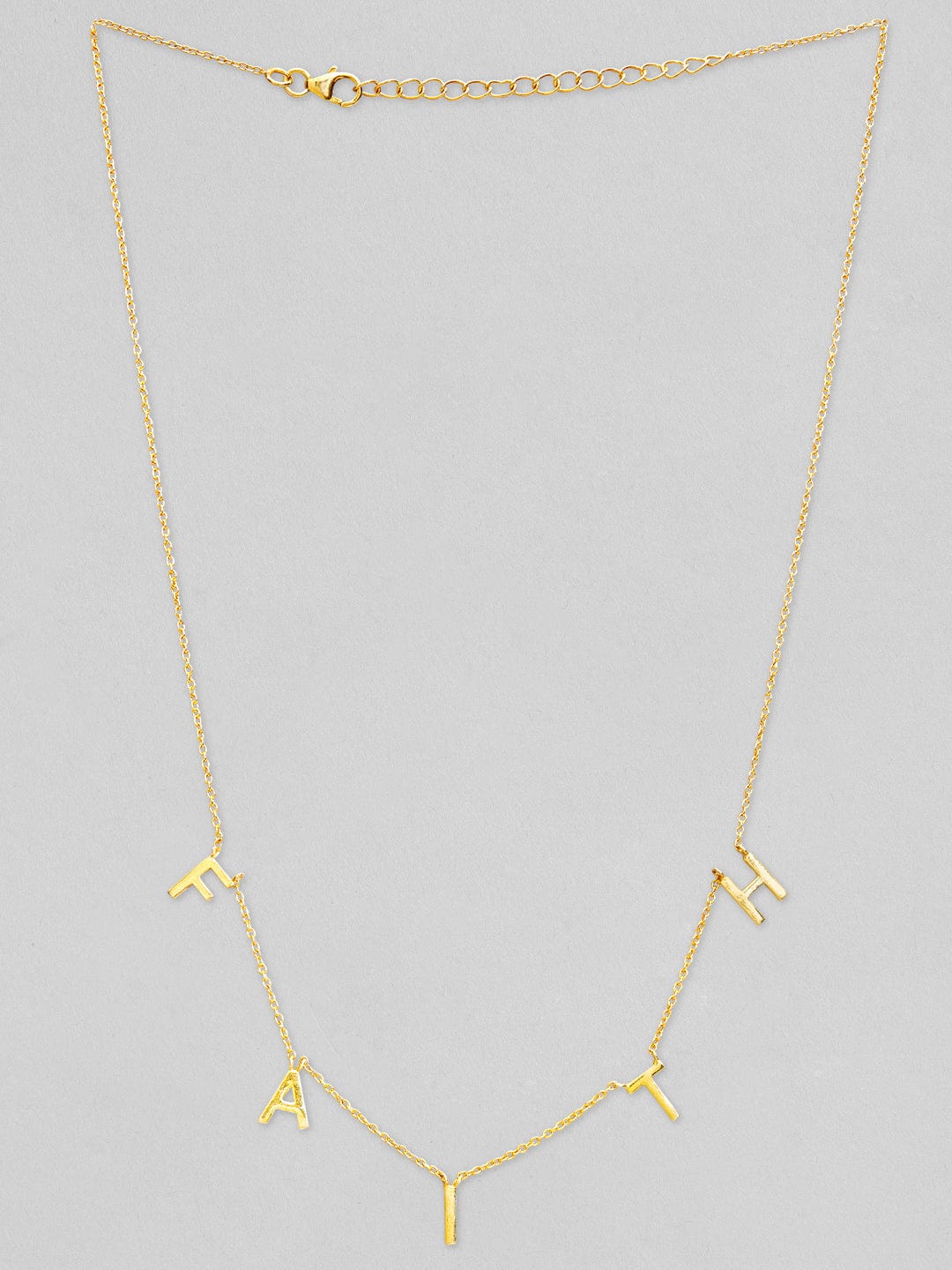 Rubans 925 Silver Elegant Golden Faith Charm Pendant Necklace - Gold Plated Chain &amp; Necklaces