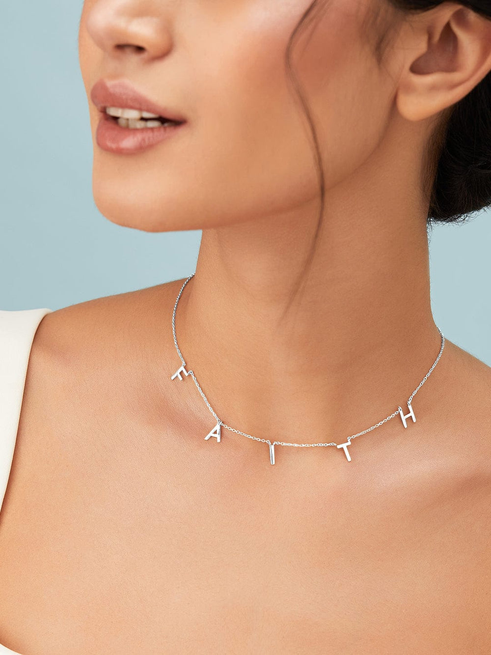 Rubans 925 Silver Elegant Silver Faith Charm Pendant Necklace Chain & Necklaces