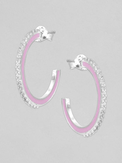 Rubans 925 Silver Modern Minimal Ring Hoop Earrings. Earrings