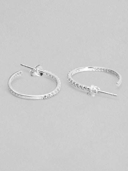 Rubans 925 Silver Modern Minimal Ring Hoop Earrings. Earrings