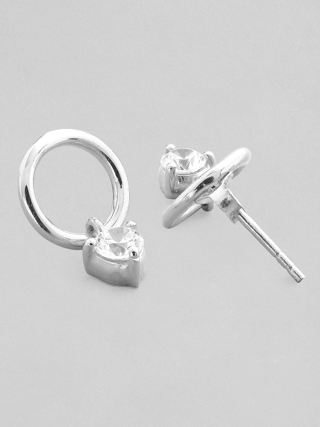 Rubans 925 Silver Never Ending Diamond Loop Drop Earrings. Earrings