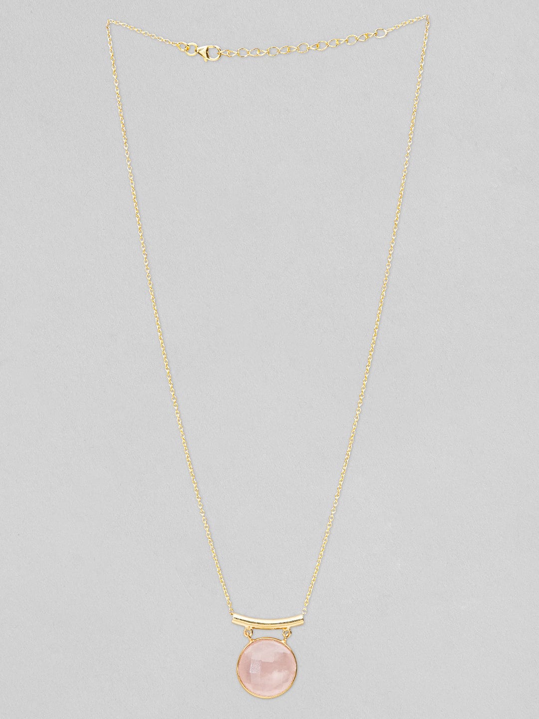 Rubans 925 Silver Pastel Touch Celestial Curve Pendant Necklace - Gold Plated Chain &amp; Necklaces