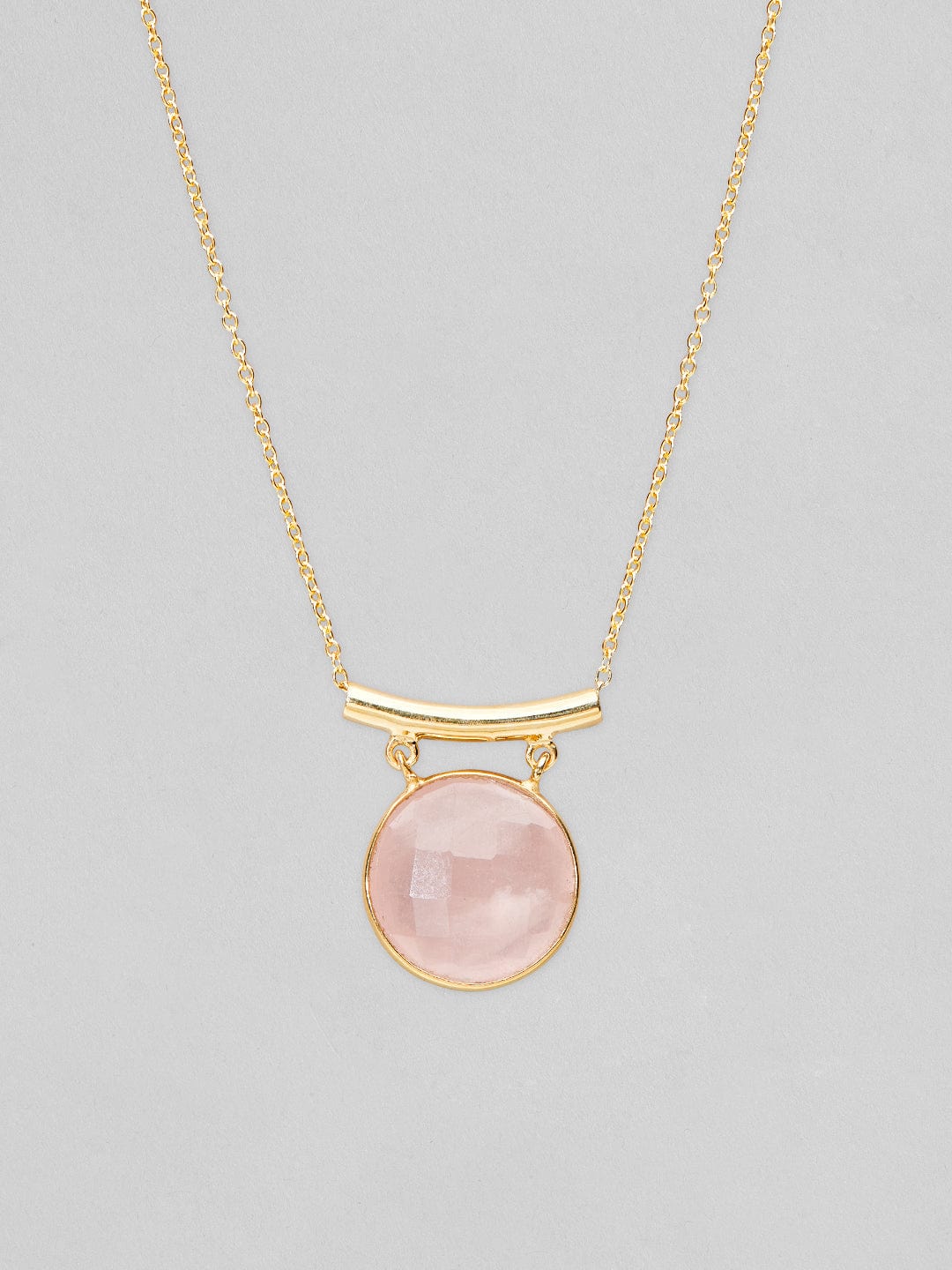 Rubans 925 Silver Pastel Touch Celestial Curve Pendant Necklace - Gold Plated Chain &amp; Necklaces