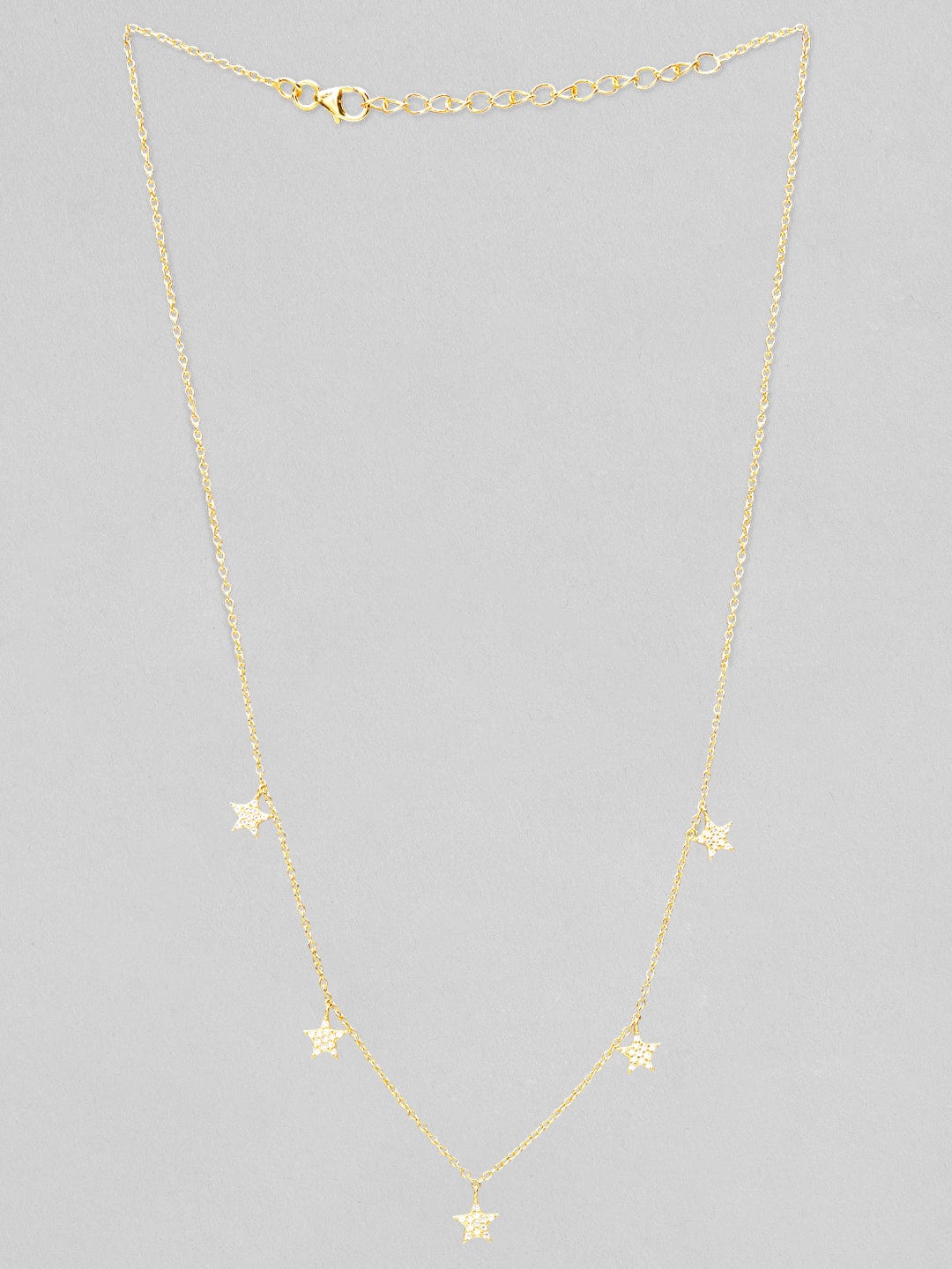 Rubans 925 Silver Shine As A Star Chain Style Necklace.- Gold Plated Chain &amp; Necklaces
