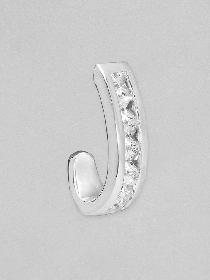 Rubans 925 Silver Sparkle Pave Minimal Hoop Earrings. Earrings