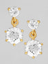Rubans 925 Silver The Modern Minimal Crystal Earrings - Gold Plated Earrings