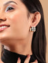 Rubans Black Enemal & Textured Stud Earrings Earrings