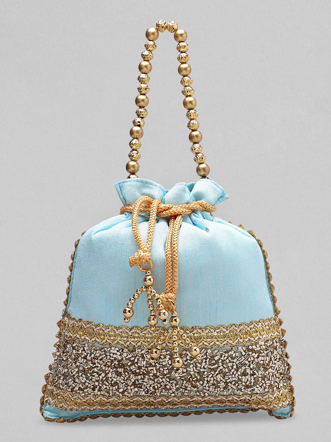 Rubans Blue Embroidered Potli Bag Handbag & Wallet Accessories