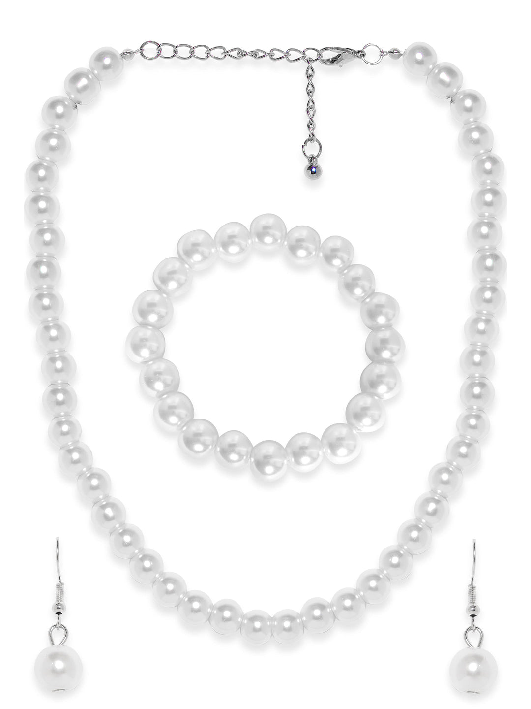 Rubans Cream Pearl beaded Classy Necklace Set Jewellery Sets