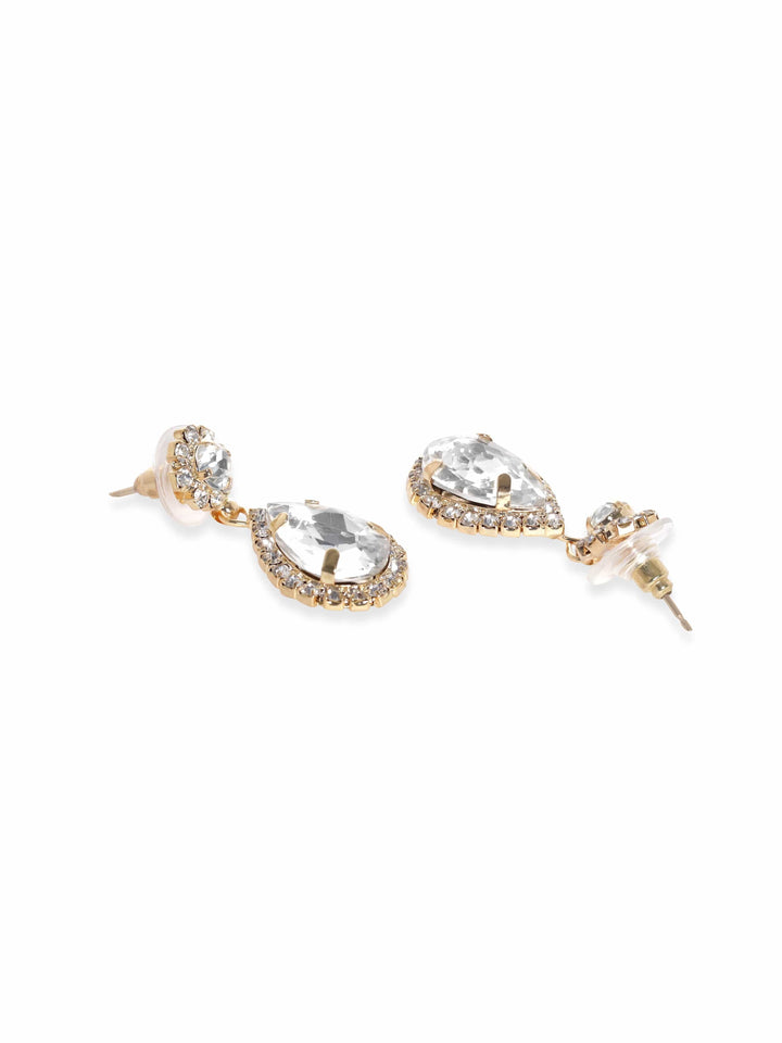 Rubans Gleaming Elegance Gold-Tone Zircon Jewellery Set Jewellery Sets