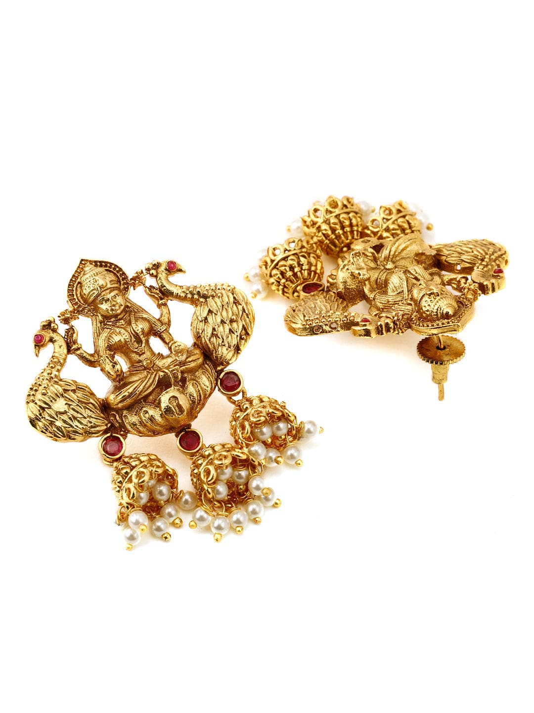 Rubans Gold-Plated Classic Jhumka Earrings