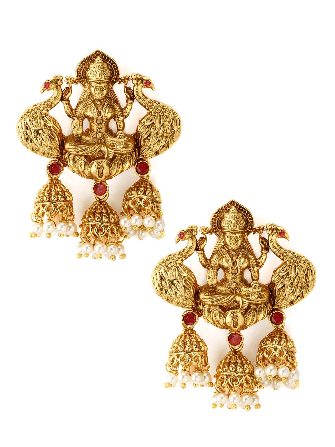 Rubans Gold-Plated Classic Jhumka Earrings