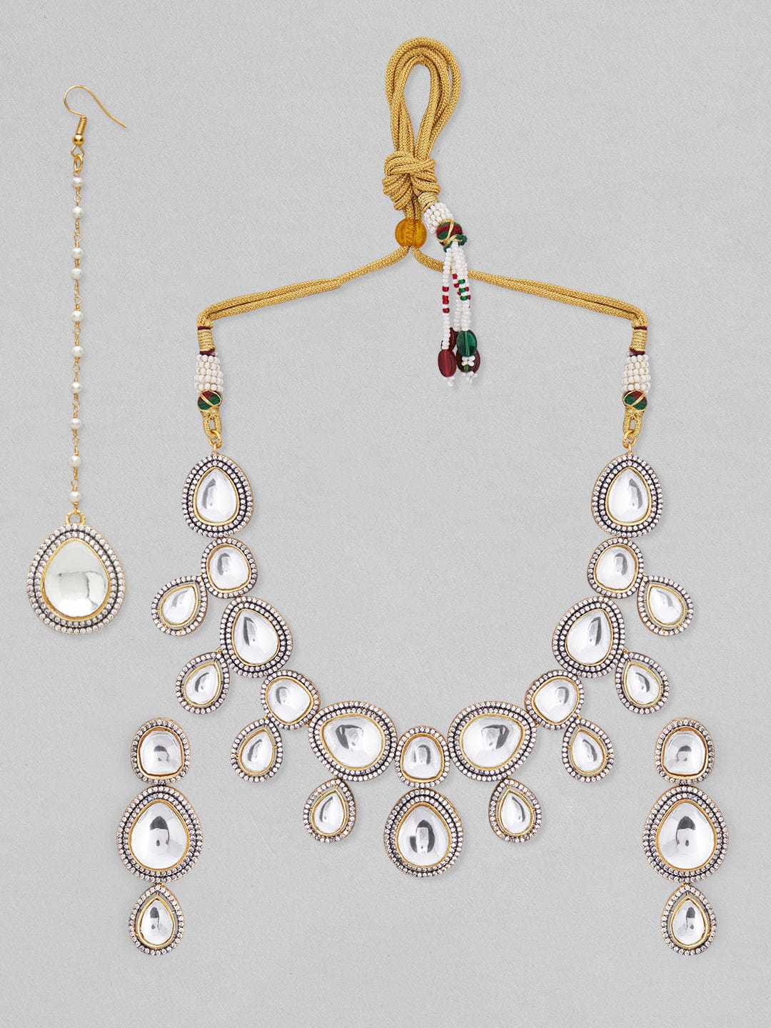 Rubans gold plated elegant polki necklace set Necklace Set