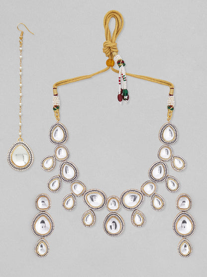 Rubans gold plated elegant polki necklace set Necklace Set