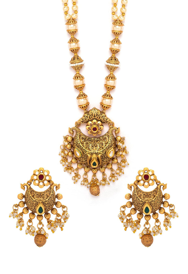 Rubans Gold Plated Hand Crafted   Statement Necklace Set Necklace Set