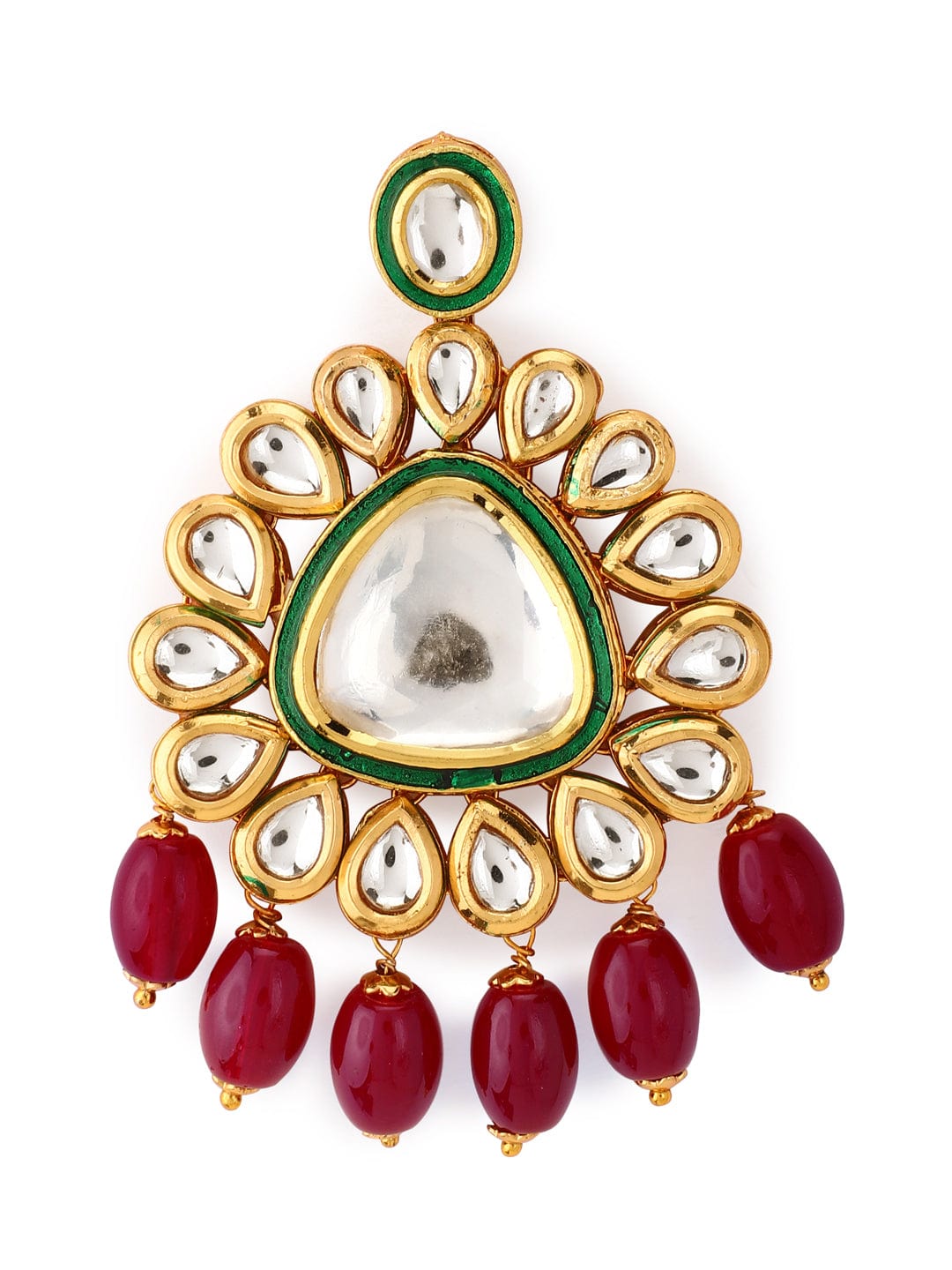 Rubans Gold Plated Kundan Handcrafted Wedding Necklace Set Necklace Set