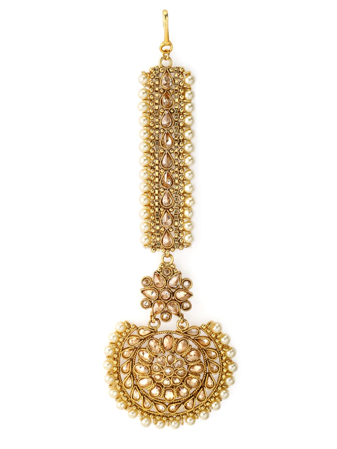 Rubans Gold Plated Kundan Stone  Maangtikka Head Jewellery