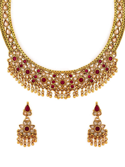 Rubans Gold Plated Kundan &amp; Stone  Necklace Set Necklace Set