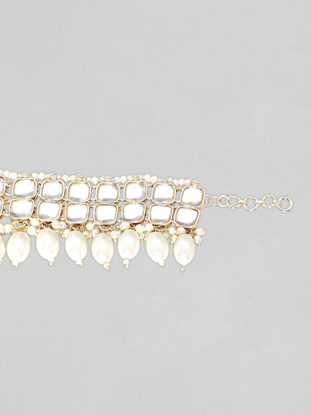 Rubans Gold Plated Pearls Studded With Kundan Bracelet Bangles & Bracelets