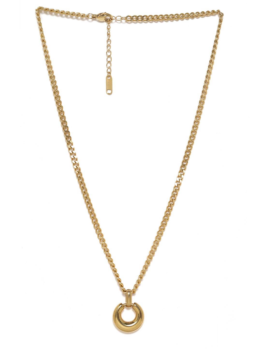 Rubans Gold plated Stainless Steel Cuban chain with pendant necklace Necklace