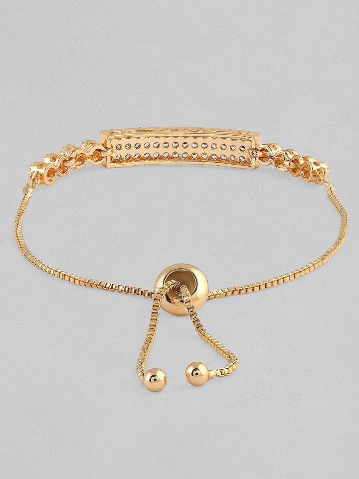 Rubans Gold Plated Western Bracelet Studded With American Diamonds. Bangles & Bracelets