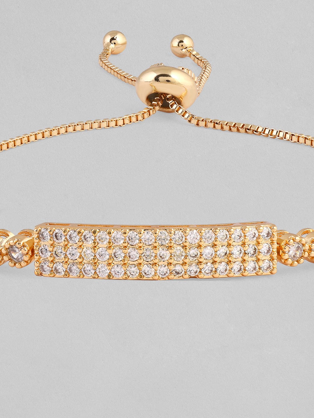 Rubans Gold Plated Western Bracelet Studded With American Diamonds. Bangles & Bracelets