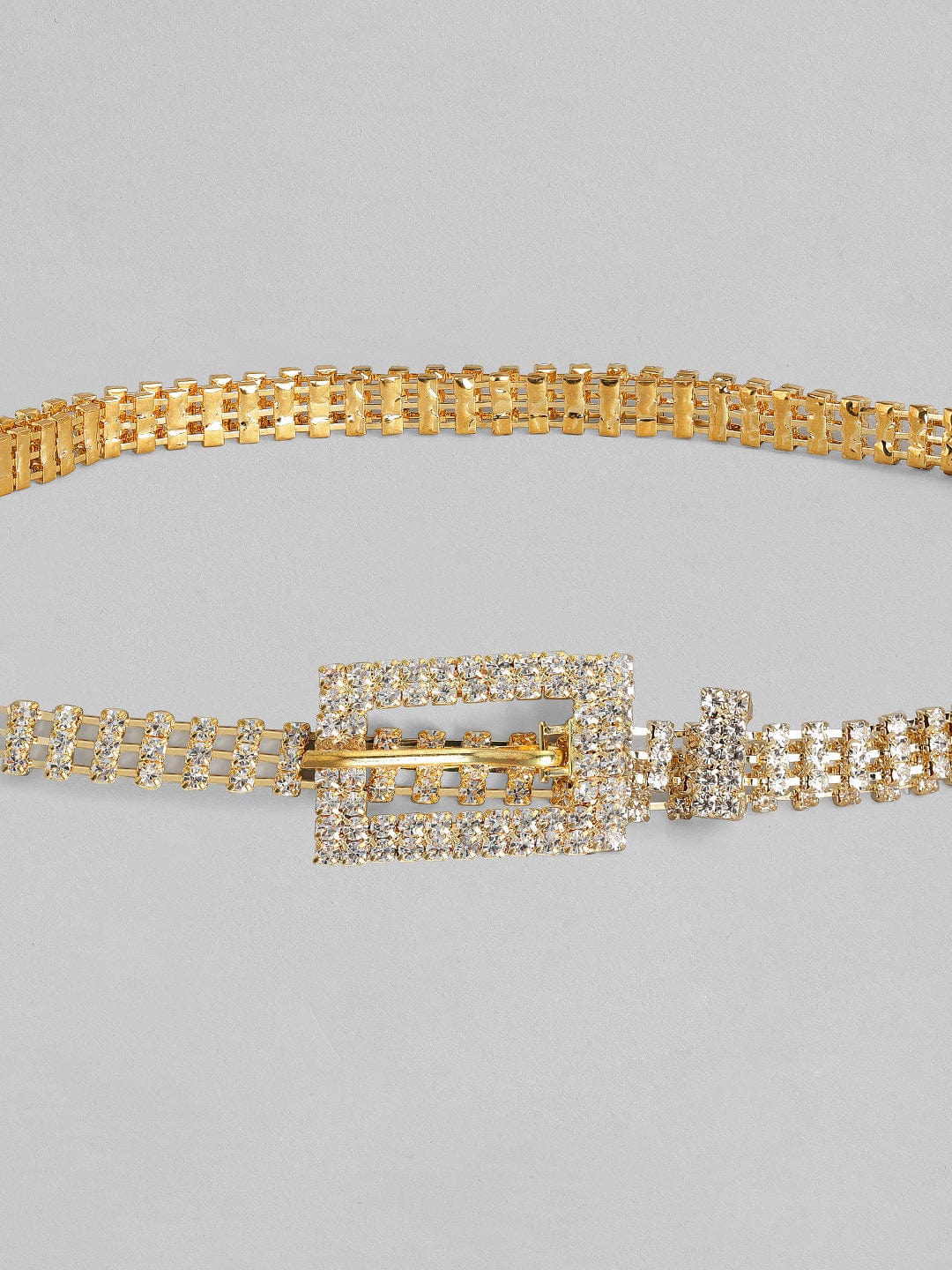 Rubans Gold Toned Handcrafted Zircon Stone Belt Belt