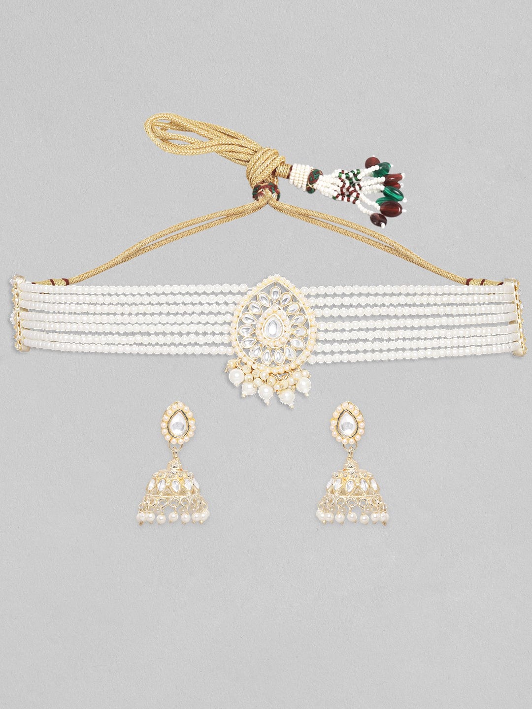 Rubans Gold Toned Kundan Studded Choker Set Necklace Set