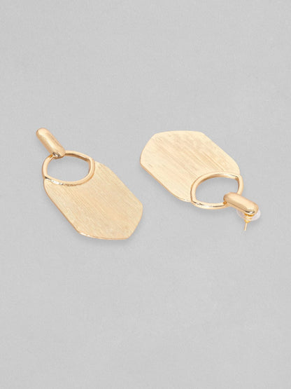Rubans Gold Toned Textured Statement Tassel Earrings Earrings