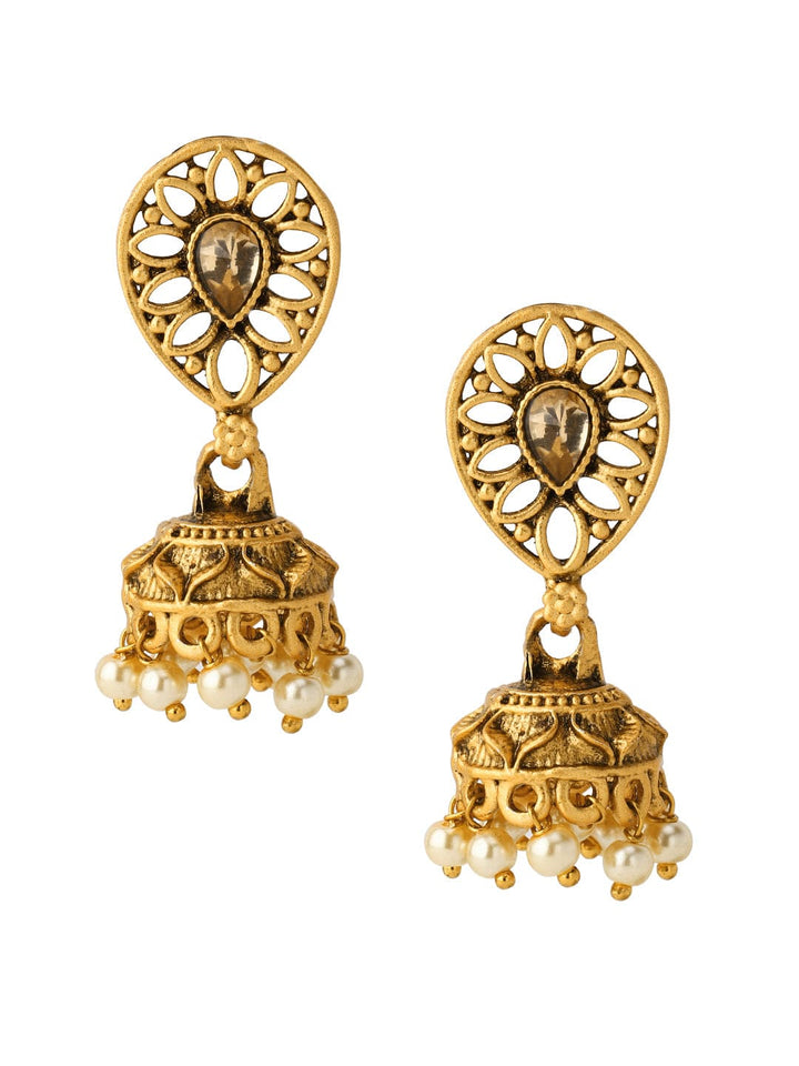 Rubans Kundan Studded Gold Toned Pendant Set Necklace Set