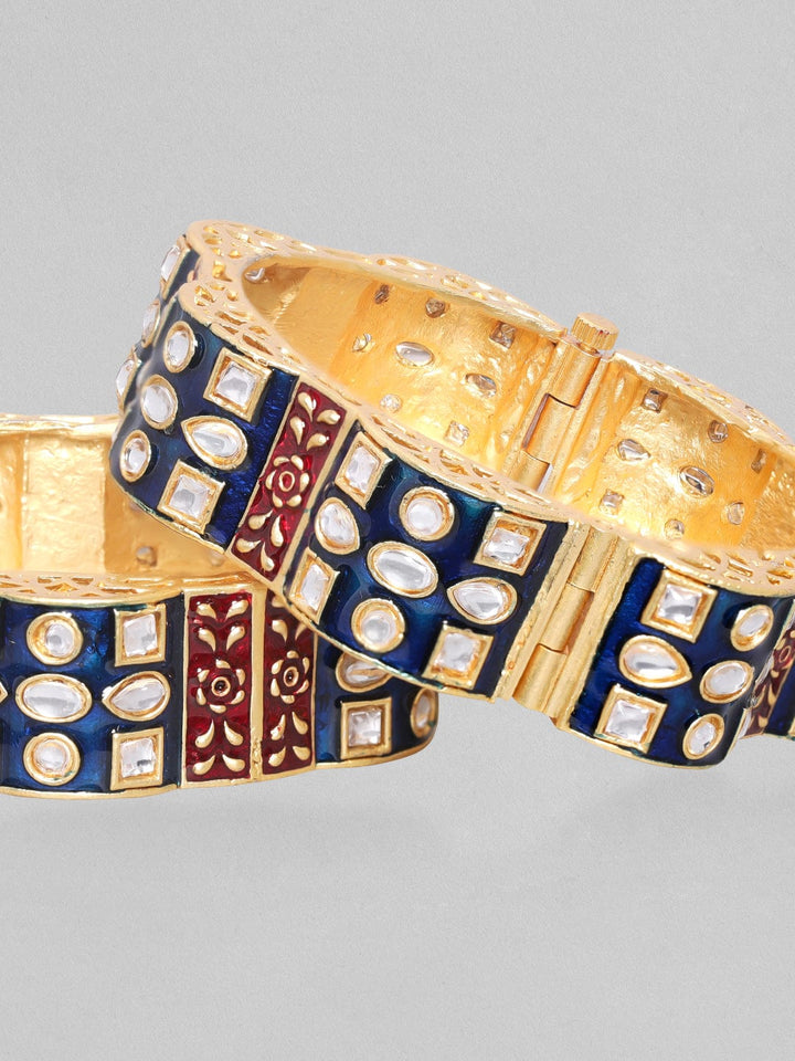 Rubans Luxury Gold Plated Kundan Work Statement Bangles Bangles & Bracelets