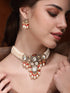 Rubans Majestic Fusion White Pearl with Kundan Necklace Set Earrings